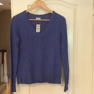 NWT J CREW Women's Marine Blue V-Neck Sweater XS